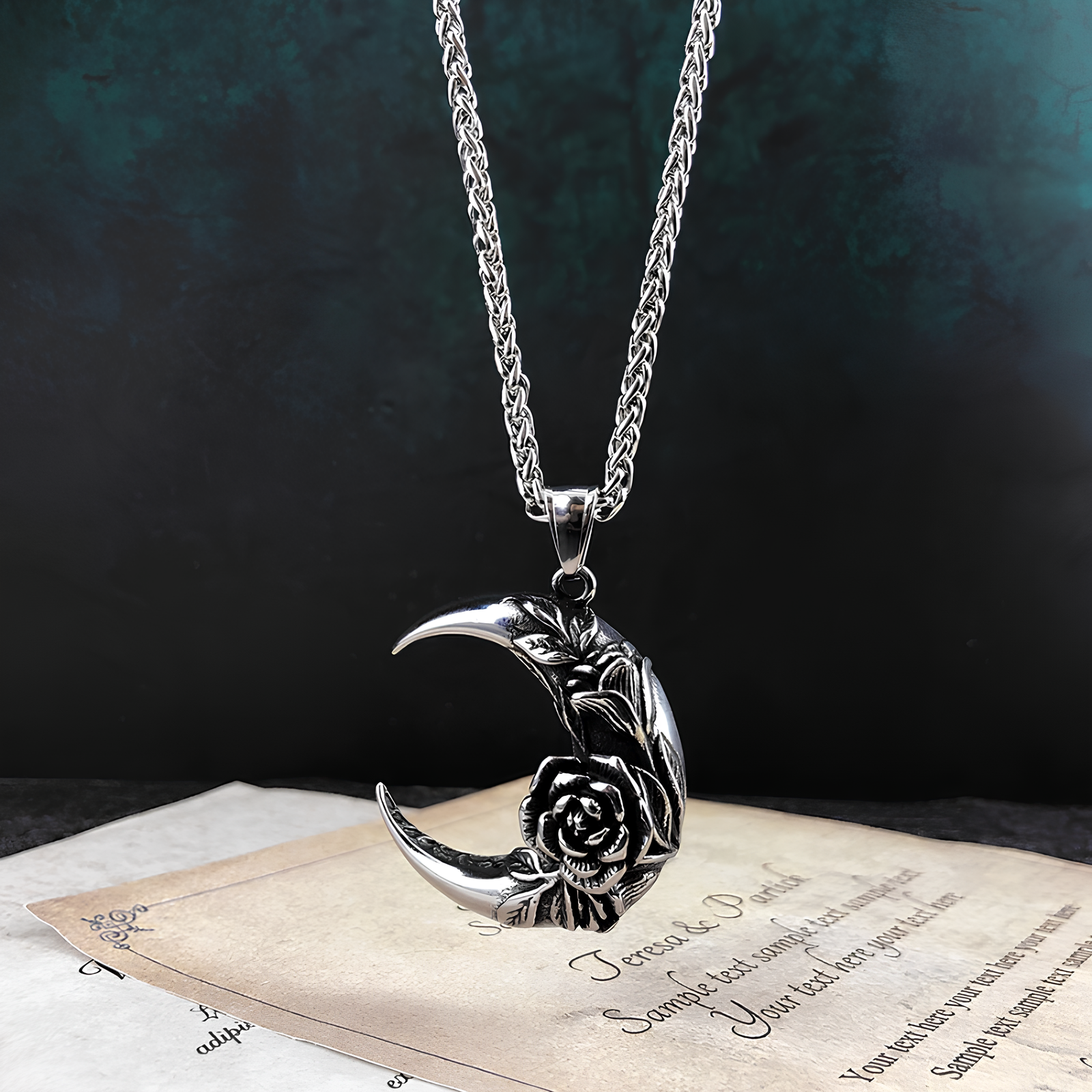 Rose Crescent Necklace