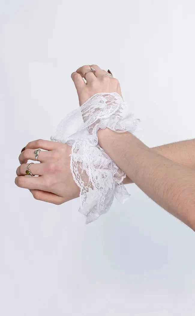 Ivory Frill Wrist Cuffs