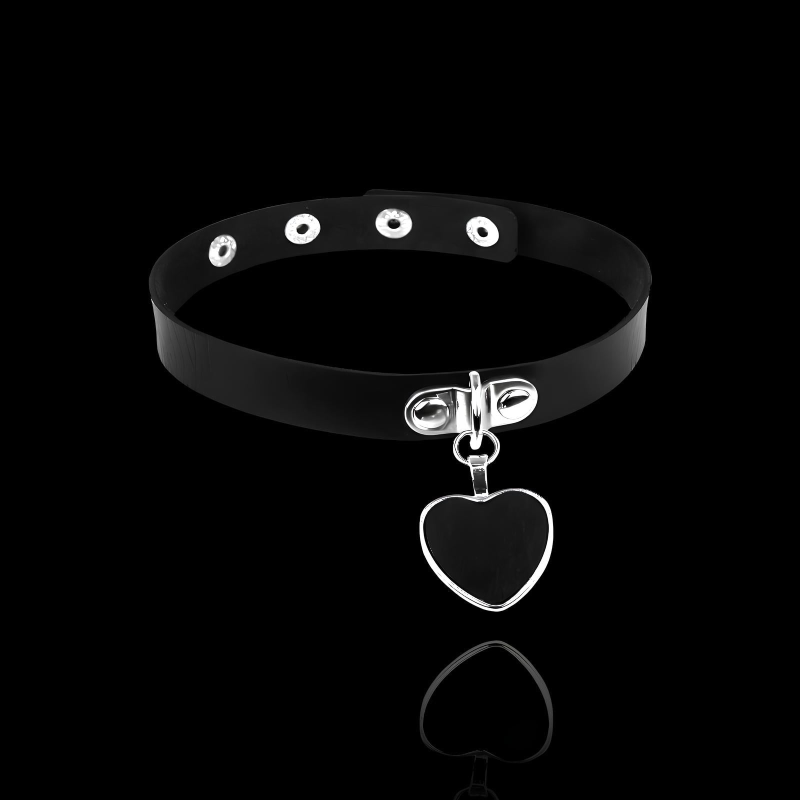 Black Heart Leash Choker