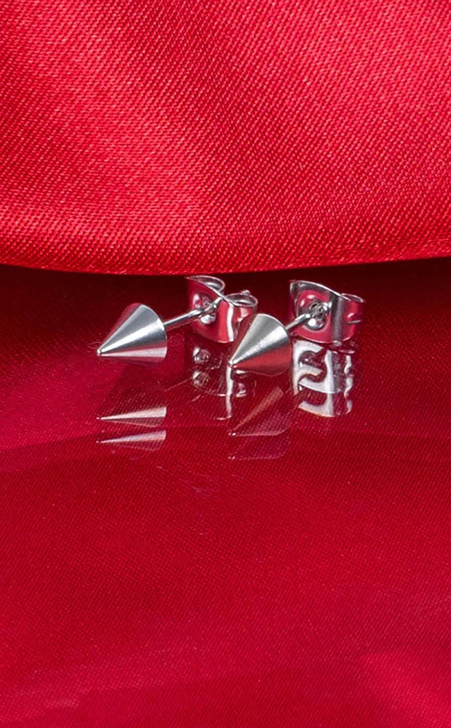 Stainless Steel Cone Spike Earrings