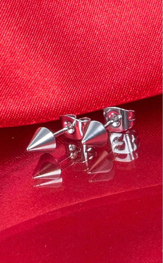 Stainless Steel Cone Spike Earrings