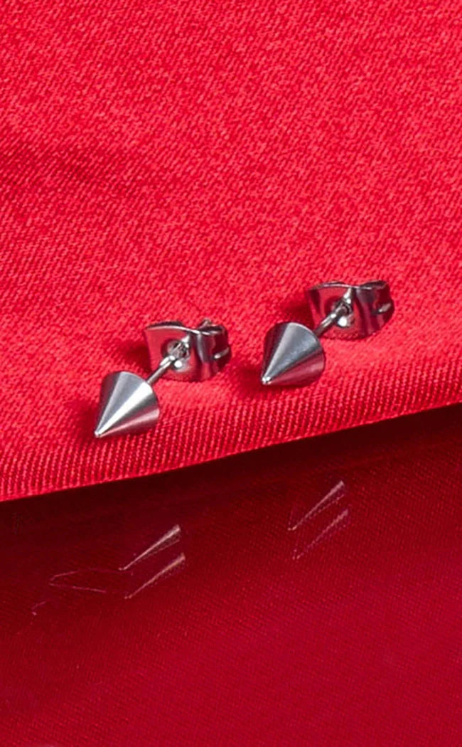 Stainless Steel Cone Spike Earrings